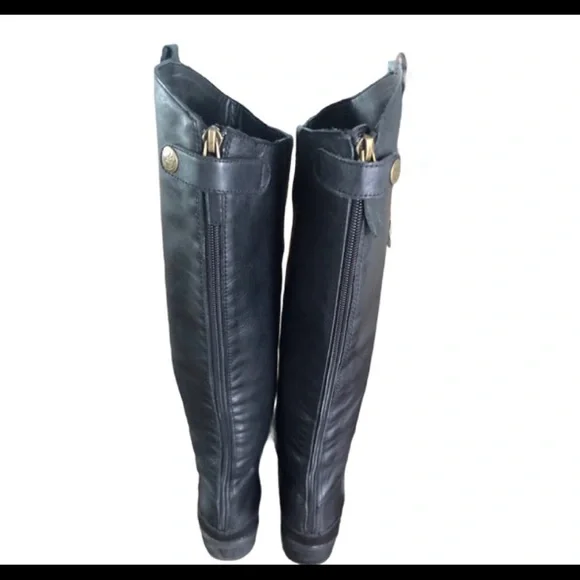 Sam Edelman Penny Black Leather Tall Riding Boots - Picture 5 of 17